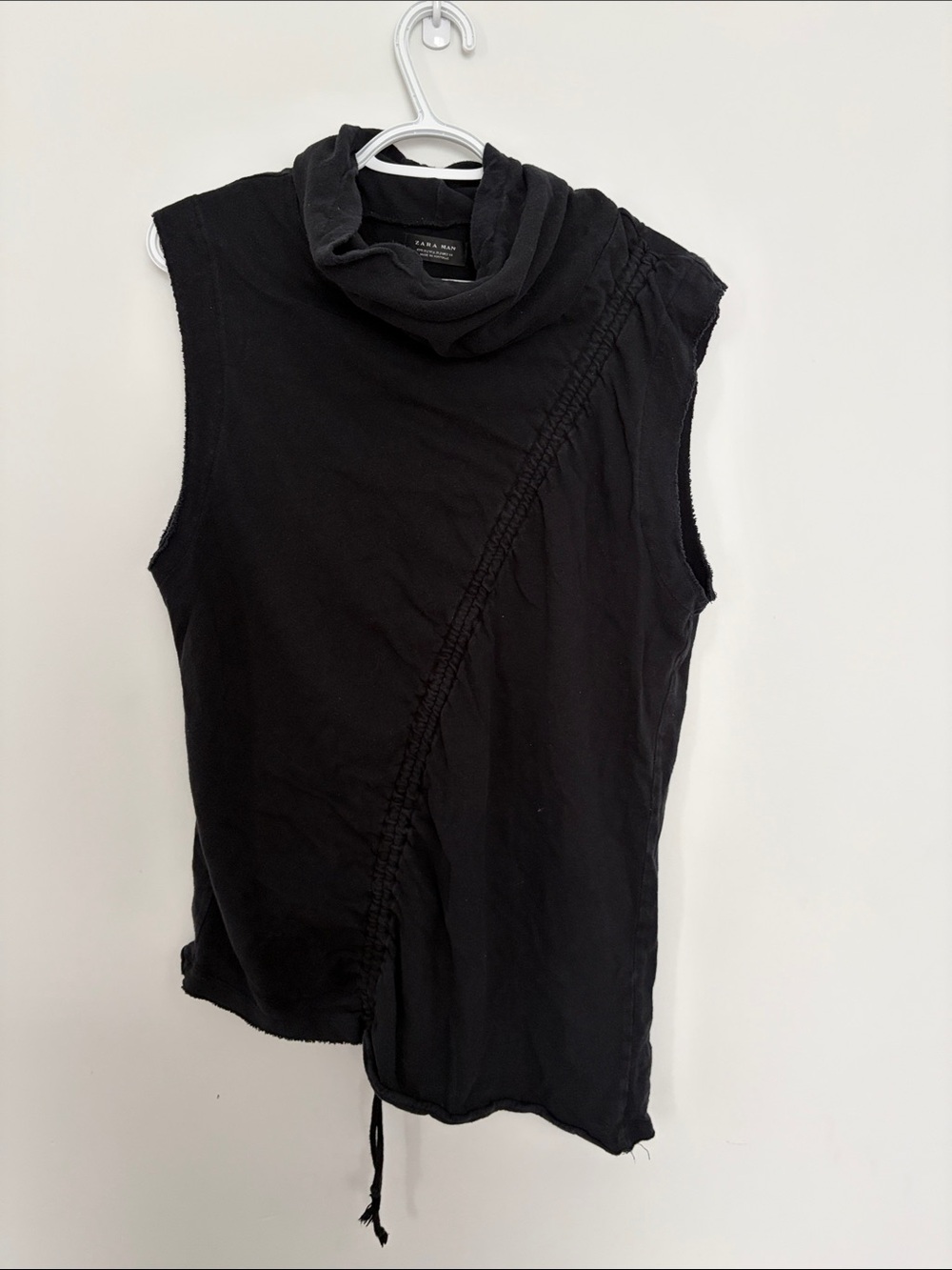 Zara Black Sleeveless Cowl-Neck Tank